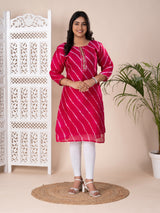 KcPc New Launch Jaipuri Designer Chinon Lehriya Style Kurti KML