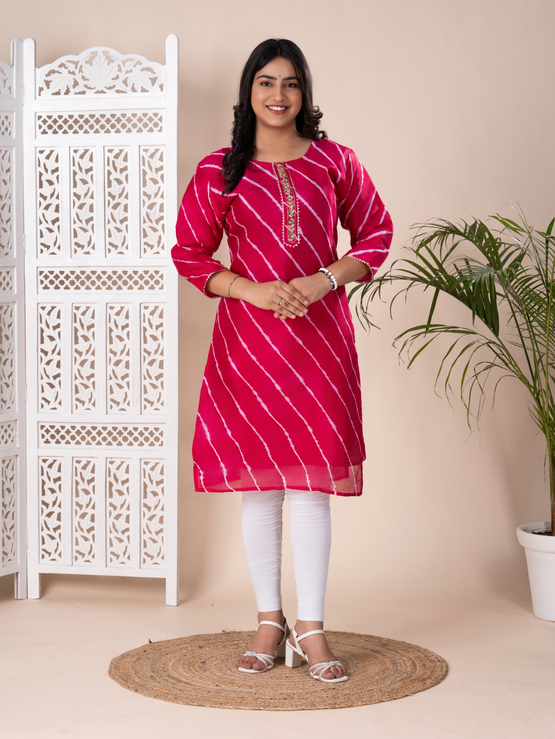KcPc New Launch Jaipuri Designer Chinon Lehriya Style Kurti KML