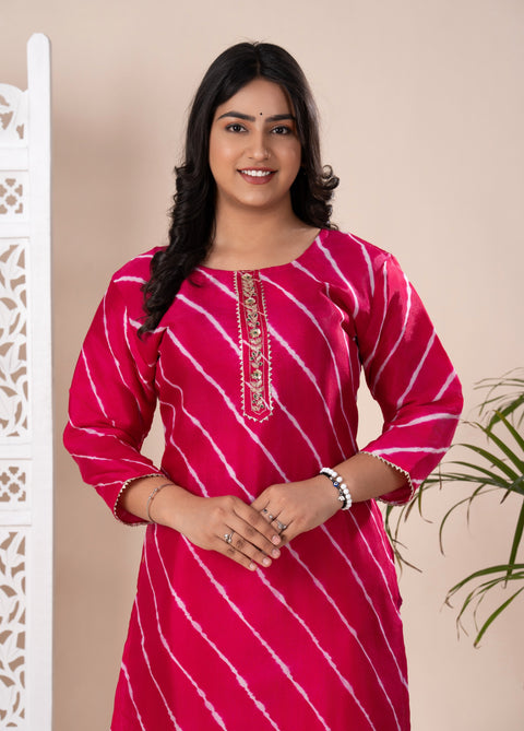 KcPc New Launch Jaipuri Designer Chinon Lehriya Style Kurti KML