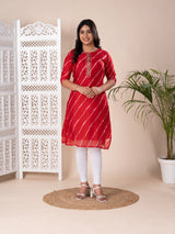 KcPc New Arrival Jaipuri Designer Chinon Lehriya Style Kurti KML