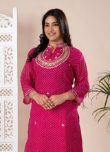 KcPc New Launch JaipuriGeorgette Leheriya Style With Gotapatti Work Kurti KML