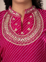 KcPc New Launch JaipuriGeorgette Leheriya Style With Gotapatti Work Kurti KML