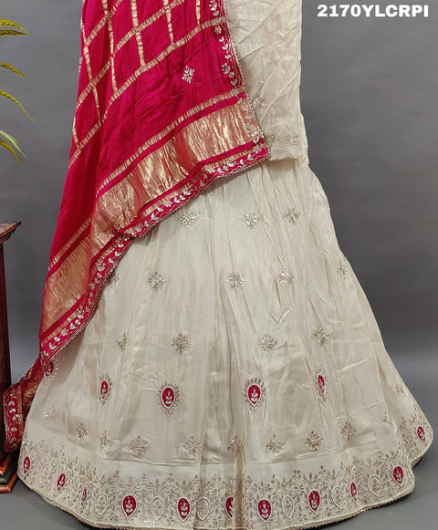 KcPc New Upada Silk Banarasi Style Handwork Gotapatti Lehenga RTK