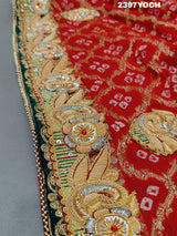 KcPc Pure Georgette Bandhani Style Bel - Buti Work Odhna