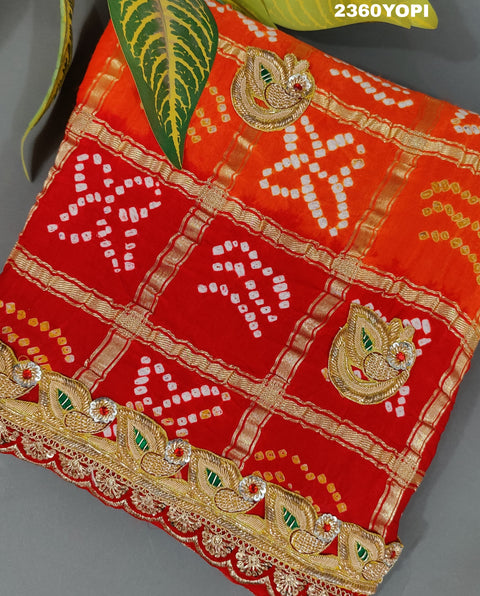 KcPc New Lounch Pure Gaji Silk Marwadi Style Zardoji Work Chunri Pila