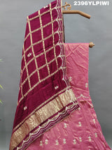 A pink Lehenga with gota patti work 