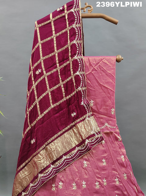 KcPc New Tissue Organza Silk Designer Style With Gota patti Work  Lehenga RTK