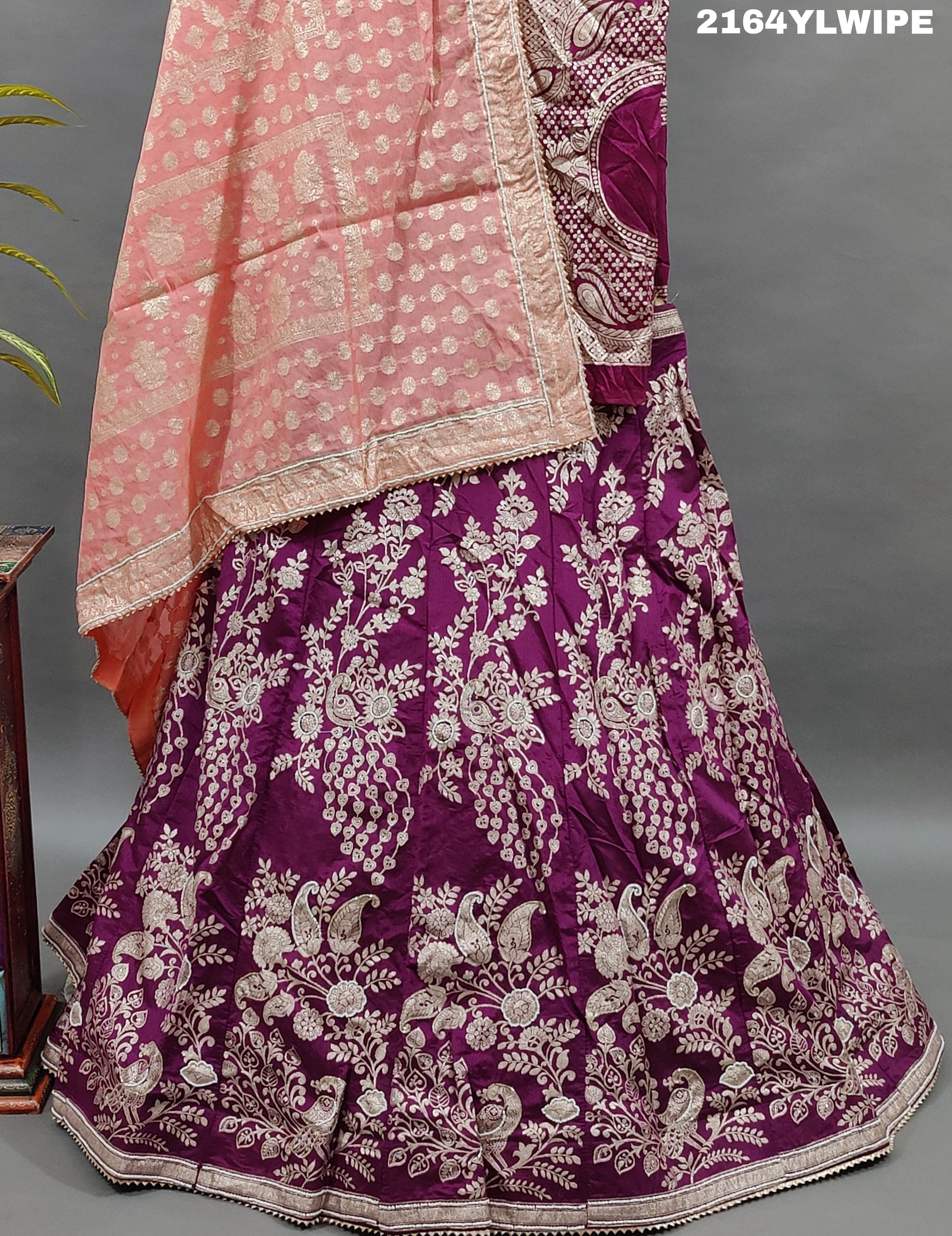 KcPc Lounch A Upada silk Banarasi White Beads Work Lehenga RTK