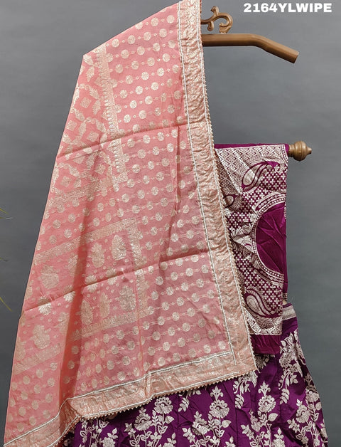 KcPc Lounch A Upada silk Banarasi White Beads Work Lehenga RTK