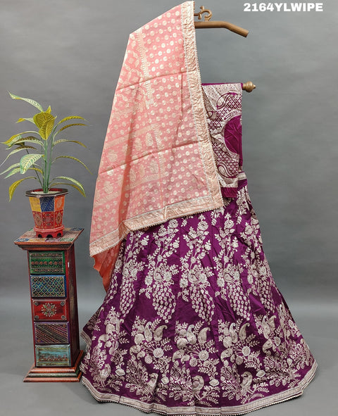 KcPc Lounch A Upada silk Banarasi White Beads Work Lehenga RTK