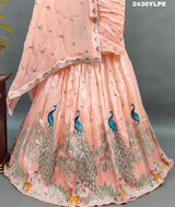 KcPc Elegant Chinon Silk Lehenga with Sequin and Gota patti Touches BTU