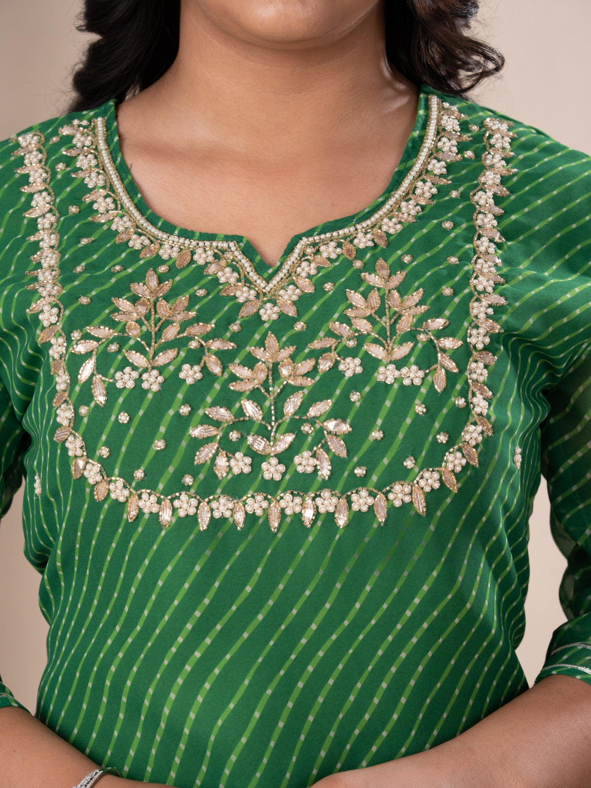 KcPc Jaipuri Traditional Marwadi Gotapatti Handwork Long Straight KurtisKML