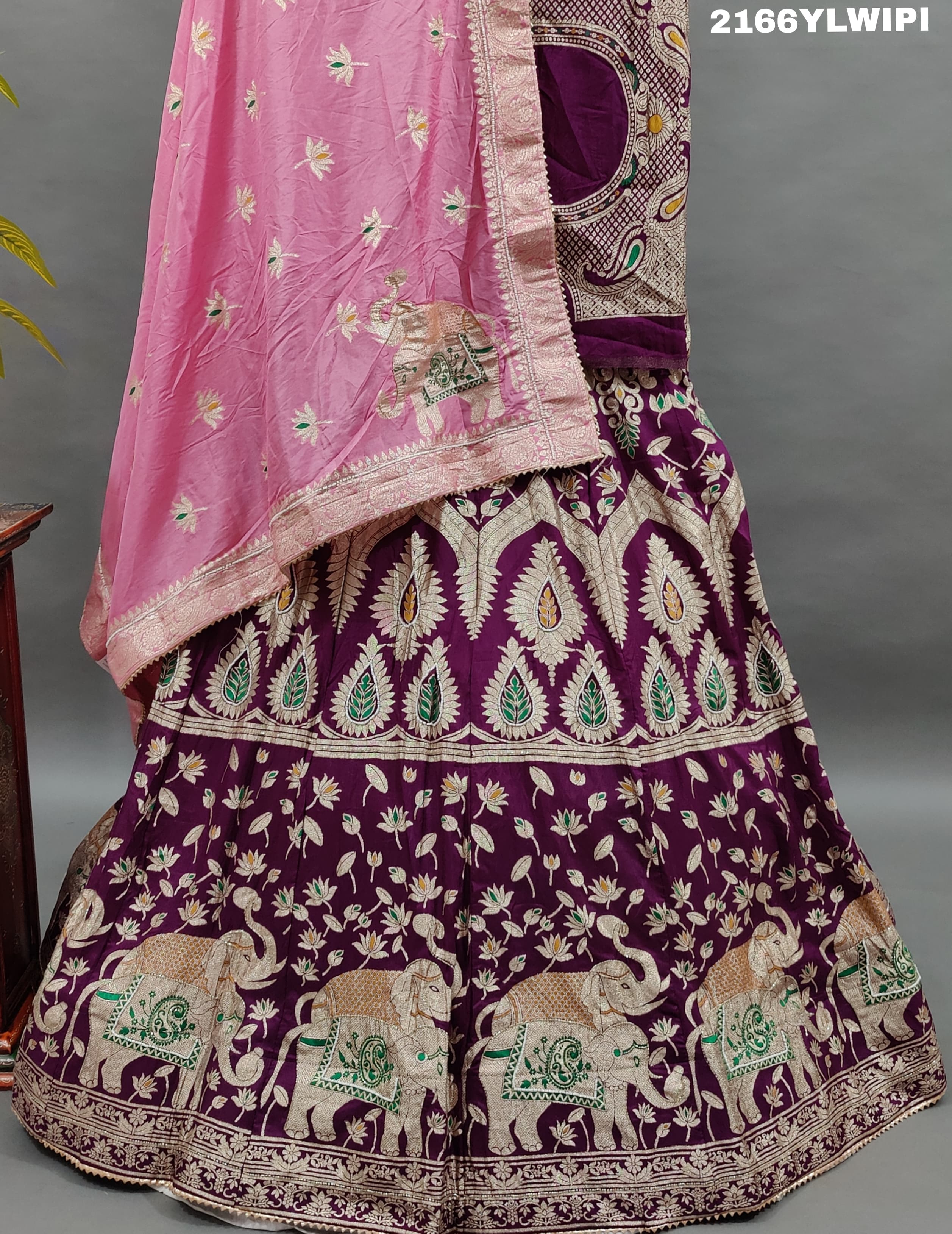 KcPc New Beautiful Upada Silk Banarasi Style Handwork Gotapatti Lehenga RTK