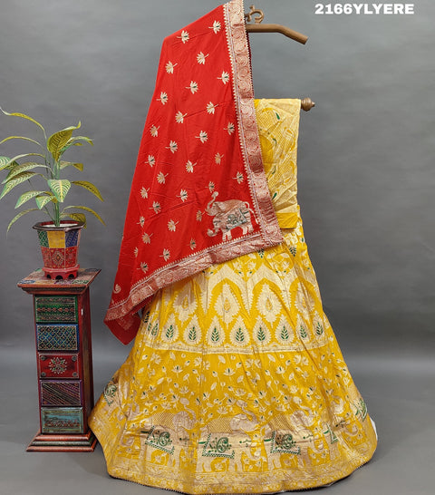 KcPc New Latest Upada Silk Banarasi Style Handwork Gotapatti Lehenga RTK