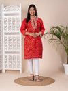 KcPc Rajasthani Pure Georgette Marwadi Chunri Bandhej Gotapatti Zaridoji work KurtisKML