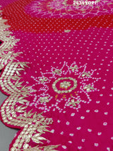 KcPc New Lounch Gaji Silk Bandhani Style Gotapatti Work DupattaAMT
