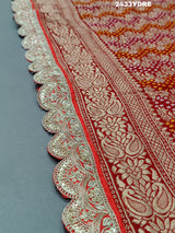 KcPc New Khaddi Georgette Bandhani Style Sequence embroidery Work DupattaAMT