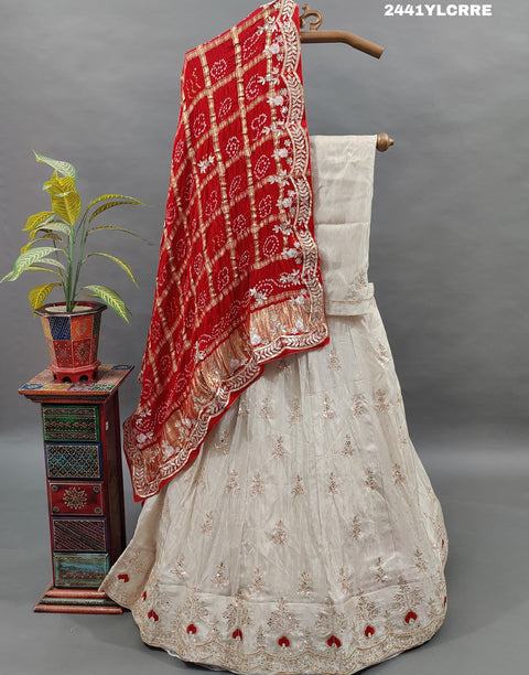 KcPc Beautiful Upada Silk Bollywood Style Gotapatti Work Lehenga BTU