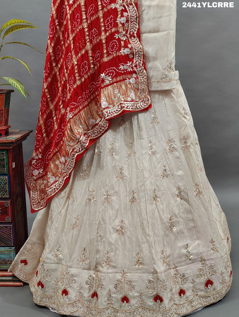 KcPc Beautiful Upada Silk Bollywood Style Gotapatti Work Lehenga BTU