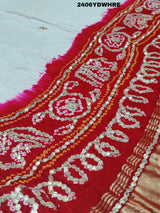 KcPc New Beautiful Gaji Silk Bandhani Gota patti work Dupatta AMT
