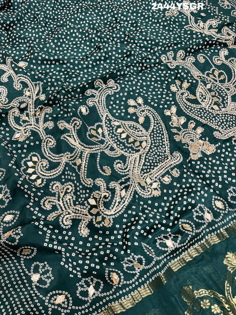 KcPc New Latest Modal Silk Bandhani Style With Gotapatti Work Saree MHS