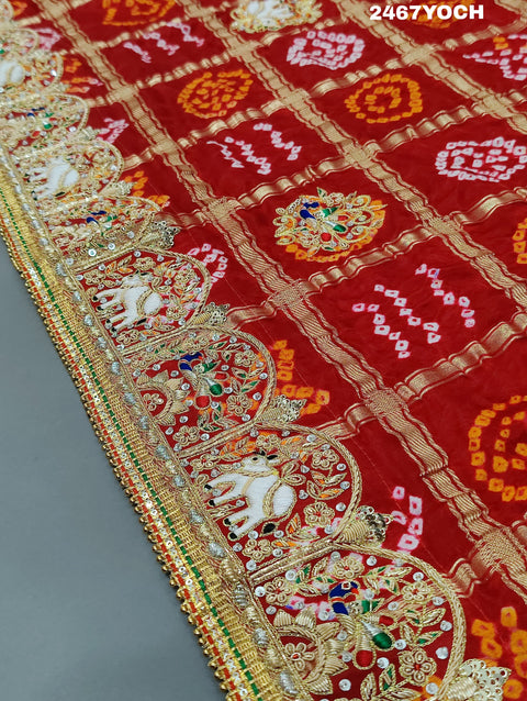 KcPc New Arrival Pure Gaji Silk Beautiful Marwadi Heavy Work Odhna MNL