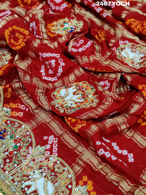 KcPc New Arrival Pure Gaji Silk Beautiful Marwadi Heavy Work Odhna MNL