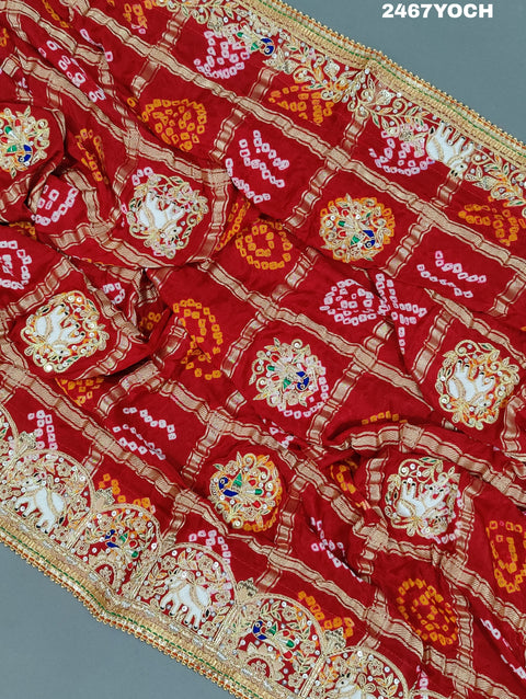 KcPc New Arrival Pure Gaji Silk Beautiful Marwadi Heavy Work Odhna MNL