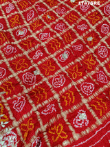 gaji silk bandhani saree with gotapati work for royel weddings 