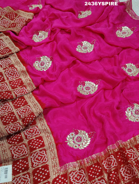 KcPc New Latest Munga Silk Banarasi Style With Cutdana Gotapatti Work Saree RG