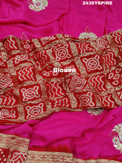 KcPc New Latest Munga Silk Banarasi Style With Cutdana Gotapatti Work Saree RG