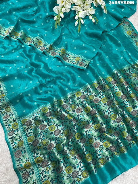 KcPc New Banarasi Silk Printed Style With zari weaving Work Saree RB