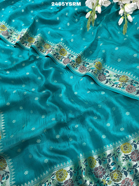 KcPc New Banarasi Silk Printed Style With zari weaving Work Saree RB