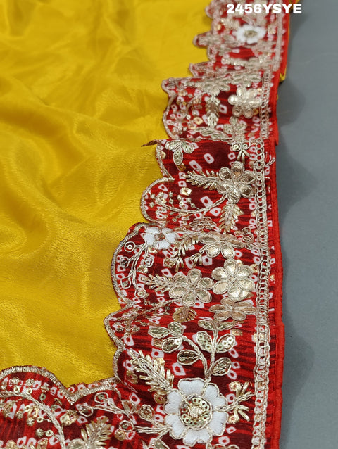 KcPc Latest New Chinon Silk Bollywood Style With Sequence Gotapatti Work Saree PDM