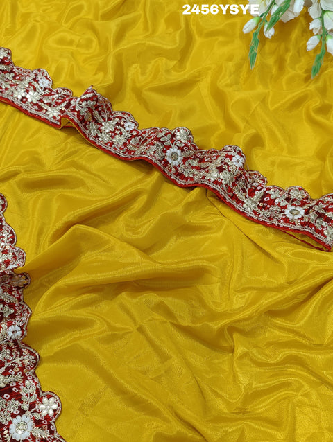 KcPc Latest New Chinon Silk Bollywood Style With Sequence Gotapatti Work Saree PDM