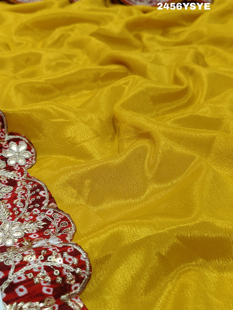 KcPc Latest New Chinon Silk Bollywood Style With Sequence Gotapatti Work Saree PDM