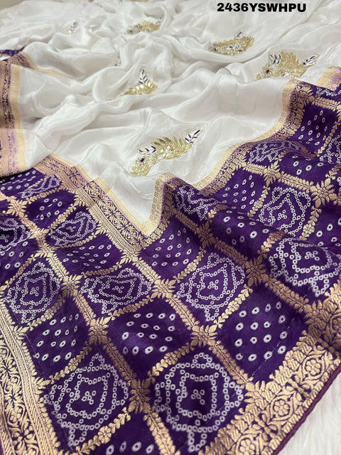 KcPc New Beautiful Munga Silk Banarasi Style With Cutdana Gotapatti Work Saree RG