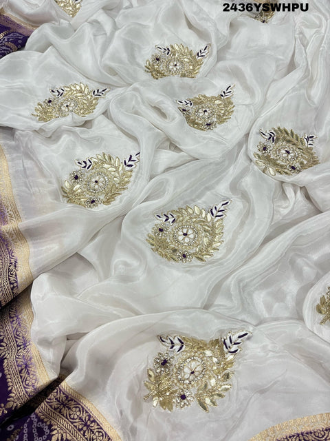 KcPc New Beautiful Munga Silk Banarasi Style With Cutdana Gotapatti Work Saree RG