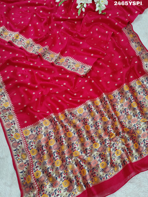 KcPc New Banarasi Silk Printed Style With zari weaving Work Saree RB