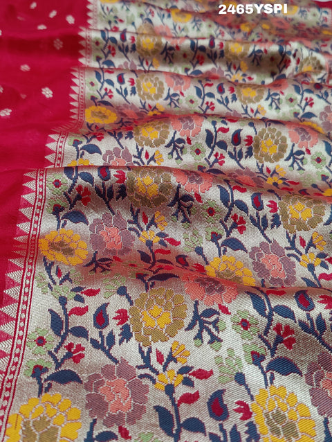 KcPc New Banarasi Silk Printed Style With zari weaving Work Saree RB