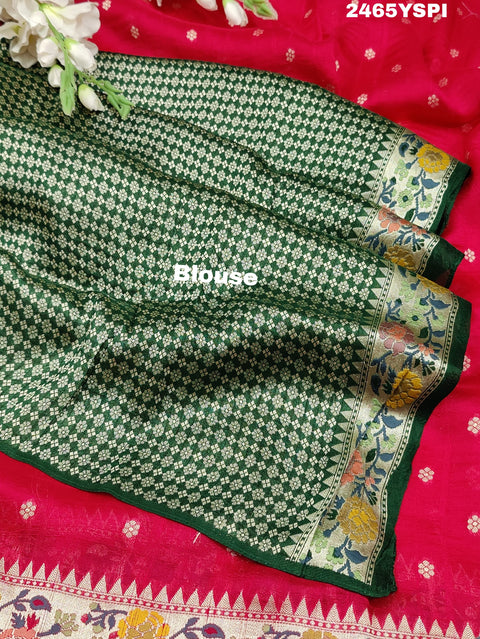 KcPc New Banarasi Silk Printed Style With zari weaving Work Saree RB