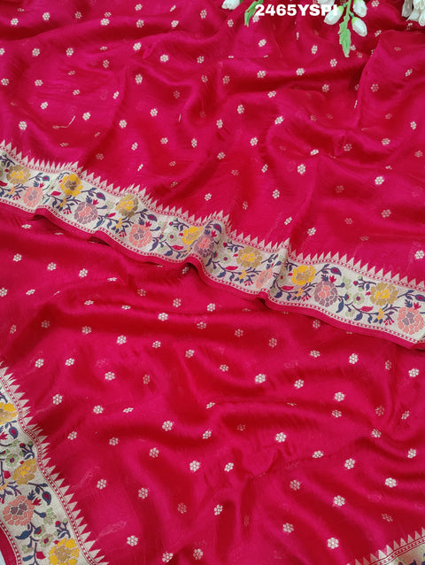KcPc New Banarasi Silk Printed Style With zari weaving Work Saree RB