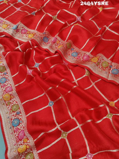 KcPc New Chinon Silk Bandhani Zari Weaving Saree RB