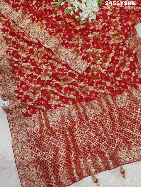 KcPc New Georgatte Banarasi Style With Cutdana Work Saree MOH