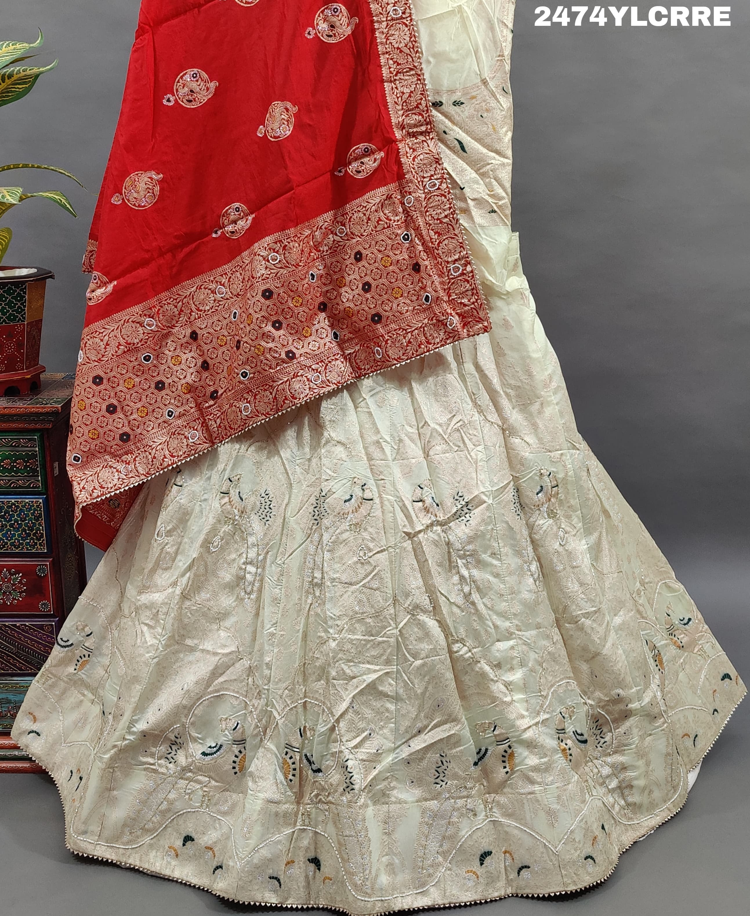 KcPc New Upada Silk Banarasi Style Lehenga with Cutdana Work BTU