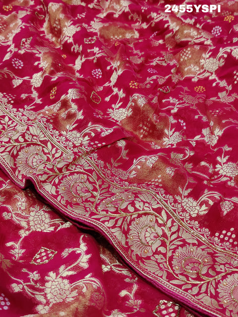 KcPc New Georgatte Banarasi Style With Cutdana Work Saree MOH