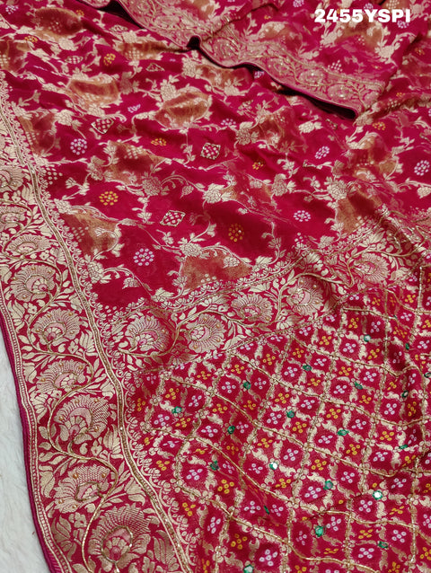 KcPc New Georgatte Banarasi Style With Cutdana Work Saree MOH