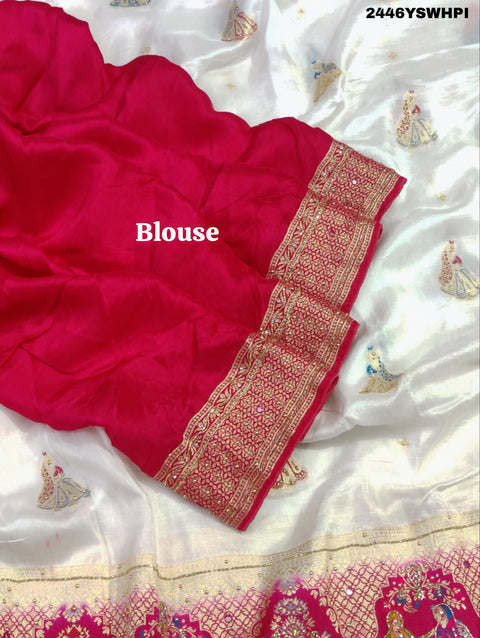 KcPc New H O Silk Banarasi Cutdana Work Saree RB