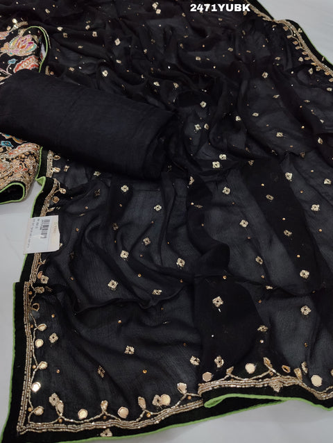 KcPc New Pure chiffon Printed Style With Cutdana Gotapatti work Suit  CSA