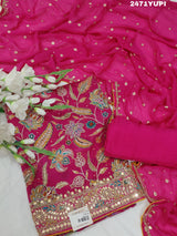 KcPc New Pure chiffon Printed Style With Cutdana Gotapatti work SuitCSA